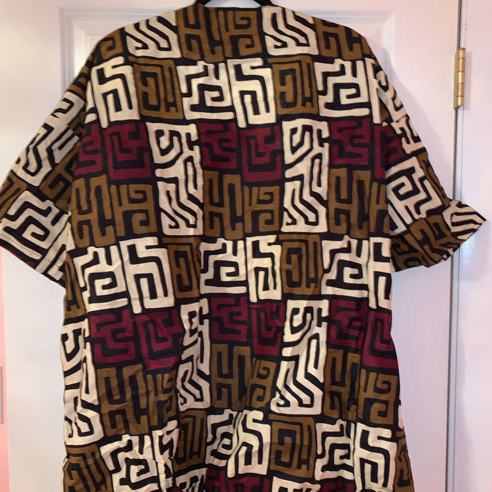 African Mud Print Ankara Kimono and Headband
